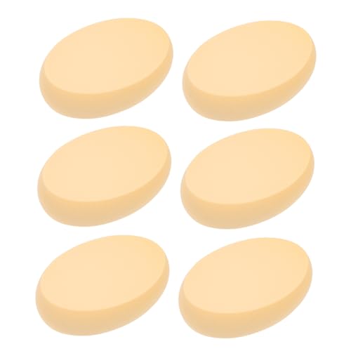 IWOWHERO 6stücke Ovale Puderquasten Geschmeidig Kompakt Kosmetikquasten Für Mädchen Make-up Tools Hautfreundlich Mildes Material Zartes Gefühl Einfach Auftragen Klare Foundation Make-up- von IWOWHERO
