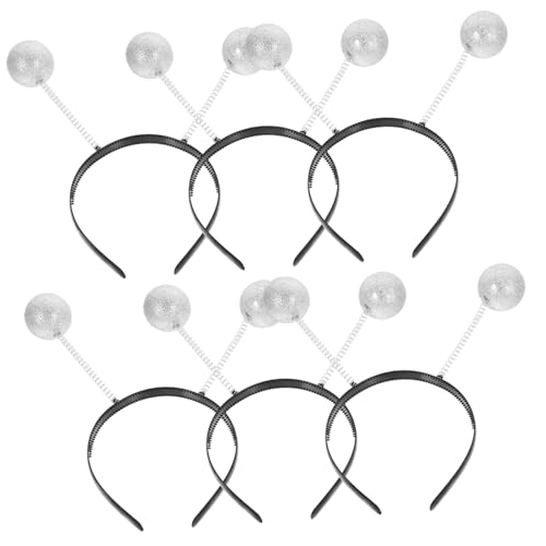 IWOWHERO 6stücke Weiß Glänzend Weihnachtskugel Kopfschmuck Haarreif Party Kopfbedeckung Für Weihnachten Junge Mädchen Und Erwachsene von IWOWHERO