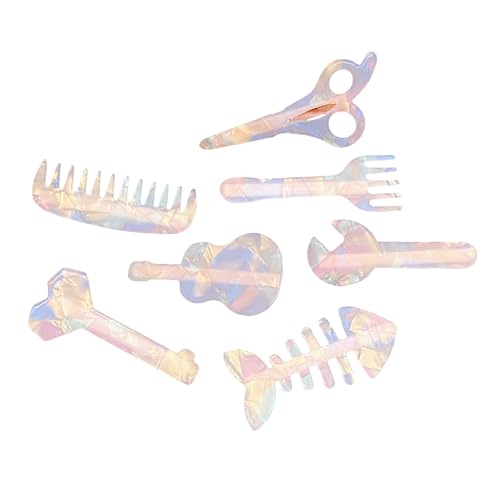 IWOWHERO Haarschmuck-set Für Mädchen 7-teilig Kunststoff-haarspangen Stilvolle Haarspangen Für Frauen Leuchtende Farben Für Kinder Und Erwachsene Für Partys Und Anlässe von IWOWHERO