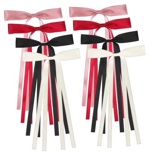 IWOWHERO 8stücke Haarspangen Mit Schleifen Elegante Haarschmuck Clips Für Damen Weinrot Hautfarbe Und Robuste Und Stilvolle Haaraccessoires Für Jeden Anlass von IWOWHERO