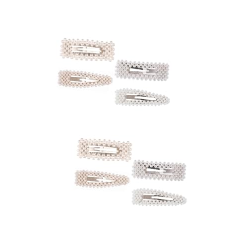 IWOWHERO 8stücke Perlen-haarspangen Für Damen Und Mädchen Elegante Haarclips Und Silber Dreieck Einfaches Haaraccessoire Für Jeden Anlass von IWOWHERO