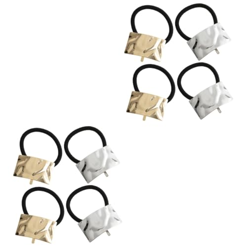 IWOWHERO 8 Stück Elastisches Haarseil Goldene Haarmanschetten Haargummis Seil Mädchen Haargummis Elastische Haargummis Hohe Pferdeschwanz Haarspange Haar Accessoire Für Frauen von IWOWHERO