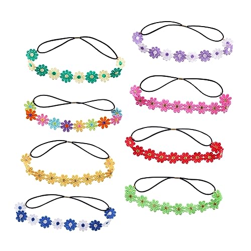 IWOWHERO Haarschmuck Für Damen 8 Stk Dekoratives Stirnband Süßes Stirnband Florale Haaraccessoires Stirnband Für Damen Stirnbänder Haargummis Blumenstirnband Zou Ju Elastisch Mädchen Stoff von IWOWHERO