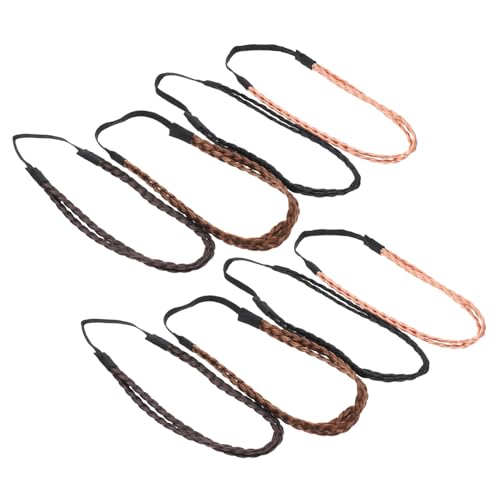IWOWHERO 8 Stück Teiliges Geflochtenes Elastisch mit Knoten für Damen Weiches Stirnband Haarreifen Haar Schmuck für Zöpfe Bequemes Haarschmuck accessoire in Schwarz Dunkelbraun Braun Gold von IWOWHERO