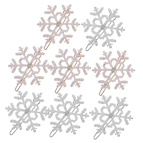 IWOWHERO 8 Stück Teiliges Weihnachts Schneeflocken Haarnadeln in Gold und Silber Festliche Haarspangen mit Starker Befestigung Weihnachtlicher Haarschmuck für Mädchen und Frauen Einfach zu von IWOWHERO