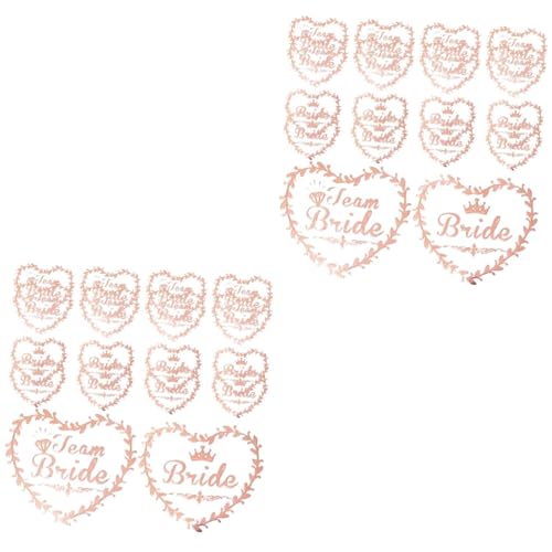 IWOWHERO 2 Sets Fake Tattoos Für Hochzeitsfeier Tattoos Aufkleber Gefälligkeiten Brautjungfer Braut Dekorationen 40 Stück * 2 von IWOWHERO