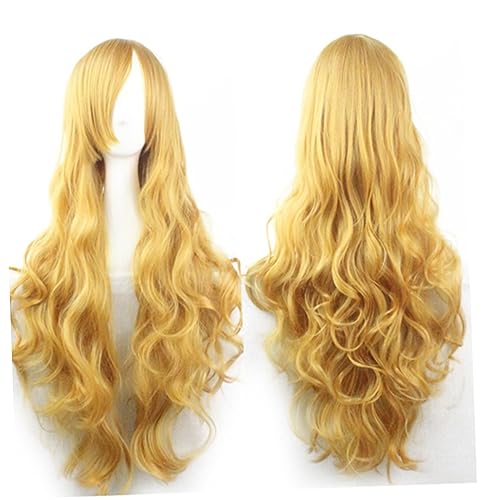 IWOWHERO 80cm Haarverlängerung wig with bangs curly wig fashion wig Toupet für Frauen gewellte Perücke perücken lange wellige perücke Synthetisches Haar vordere Spitze verlängern Fräulein von IWOWHERO