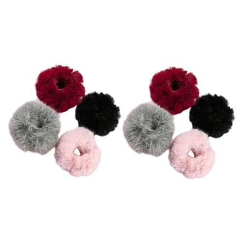 IWOWHERO 8stücke Haarring Aus Plüsch Für Frauen Elegantes Pure Color Haarband Haargummi Für Mädchen Stylische Haarseile Haardekor Für Damen Langlebiges Kopfschmuck von IWOWHERO