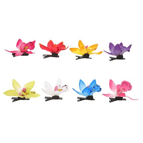 IWOWHERO 8stücke Orchideenblüten Haarspangen Hawaii Blumen Haarnadeln Mädchen Haarnadel Accessoires Haarspangen Aus Elasthan von IWOWHERO