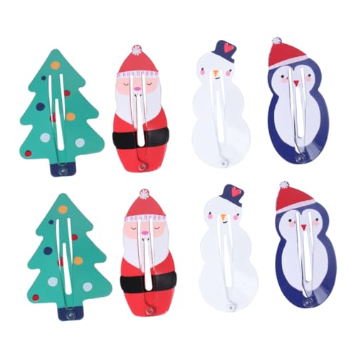 IWOWHERO 8stücke Teiliges Weihnachts Haarclips Für Junge Mädchen Niedliche Santa Weihnachtsbaum Und Schneemann Designs Für Mädchen Und Teenager Haarschmuck Für Festtage von IWOWHERO