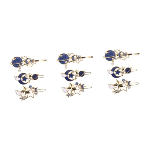 IWOWHERO 9stücke Geometrische Haarspangen Mit Mond Und Sternen Dekorative Haarklammern Für Seitenfrisuren Für Haartypen Und Längen Perfektes Für Frauen von IWOWHERO