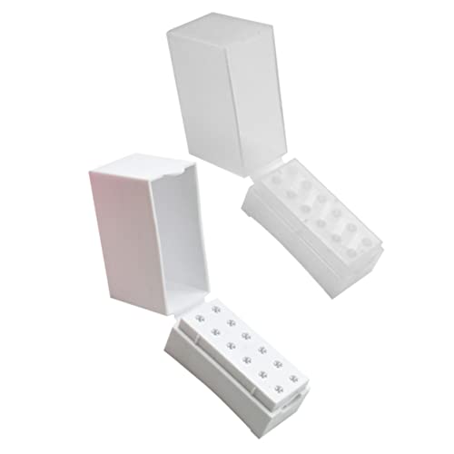 IWOWHERO 2stücke Nagelbohrer Aufbewahrungsbox Mit Fächern Praktischer Organizer Für Nagelbohrer Tragbare Und Hygienische Aufbewahrungslösung Für Maniküre Und Nageldesign von IWOWHERO