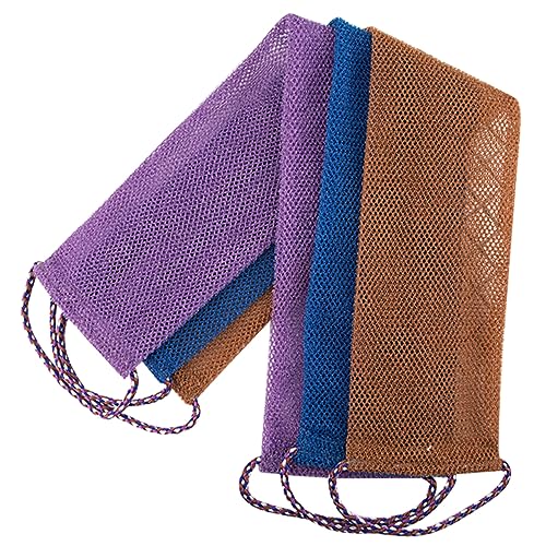 IWOWHERO 3stücke Rücken Peeling Wäscher Bad Handtücher Körper Wäscher Handtuch Mit Rauer Textur Für Dusche Peeling-tool Mit Verstärkten Kanten Für Camping Und Reisen von IWOWHERO