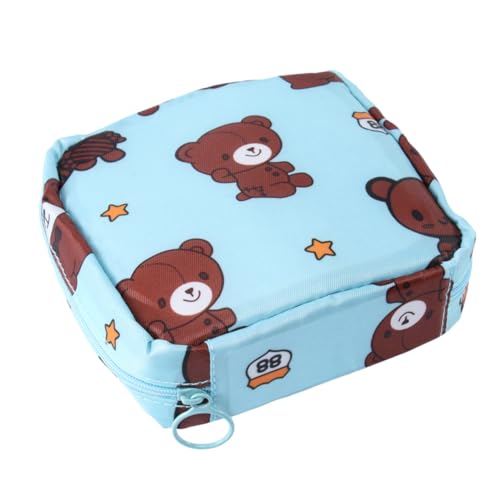 IWOWHERO Blaue Aufbewahrung Für Bär Braun Damen Menge Organizer Gedruckt Damenhygiene Halter Serviette Geldbörse Tasche Groß von IWOWHERO