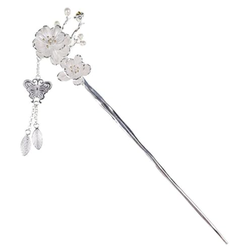 IWOWHERO Blumen haarstab mit Pflaumenblüte und Quaste Langlebige Haar Gabel für Damen Stabiles Haarschmuck accessoire für Verschiedene Frisuren Leicht und Einfach zu Verwenden Chinesischer von IWOWHERO