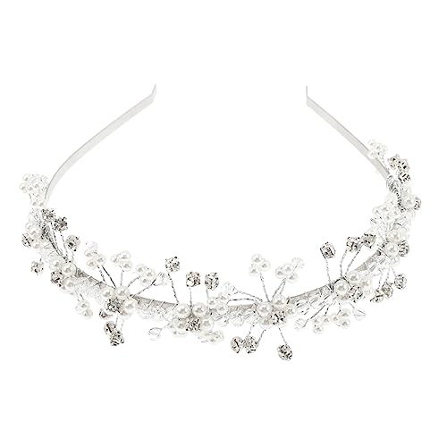 IWOWHERO Blumenmädchen Hochzeit Stirnband goldene Kopfbedeckung Kristallperlen-Stirnband hair accessories for girls hochzeitshaar schmuck haarschmuck Blumenmädchenkrone Hochzeitskopfschmuck von IWOWHERO