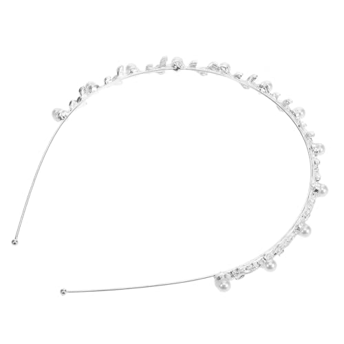 IWOWHERO Braut Diadem mit Perlen und Strass Silbernes Haarband für Hochzeit und Party Verstellbar Geeignet für Damen und Verschiedene Frisuren von IWOWHERO