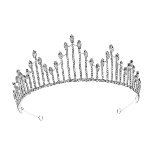 IWOWHERO Bridal Tiara mit Funkelnden Kristallrhinestones Silberne Brautkrone für Hochzeit und Geburtstag Filigranes Diadem für Damen Edles Party und Fotoshooting Zubehör von IWOWHERO