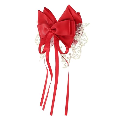 IWOWHERO Haarclip Mit Spitzen-bow Für Damen Süßer Haaraccessoire Für Hochzeiten Partys Und Alltag Entenschnabel-haarspange Rutschfest Und Langlebig Handgefertigt von IWOWHERO
