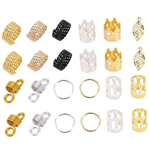 IWOWHERO Dreadlocks Ringe Flechtzubehör Haarschmuckringe Diy Haar Manschetten Ringe Braid Kopfschmuck Für Zöpfe von IWOWHERO