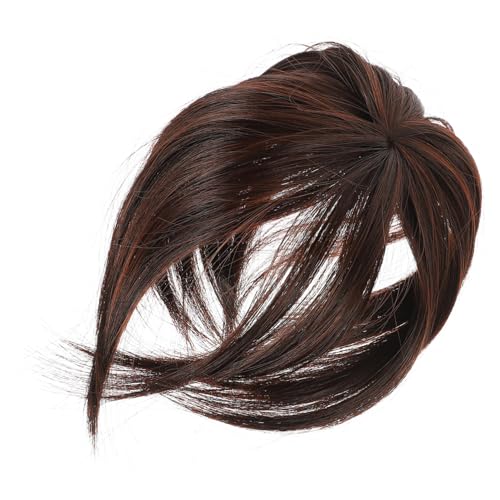 IWOWHERO Echthaar Haartopper Damen Dunkelbraun Gerade Haarersatz Clip Unsichtbar Nahtlos Einfaches Styling Für Alltag Party Cosplay Alle Gesichtsformen von IWOWHERO