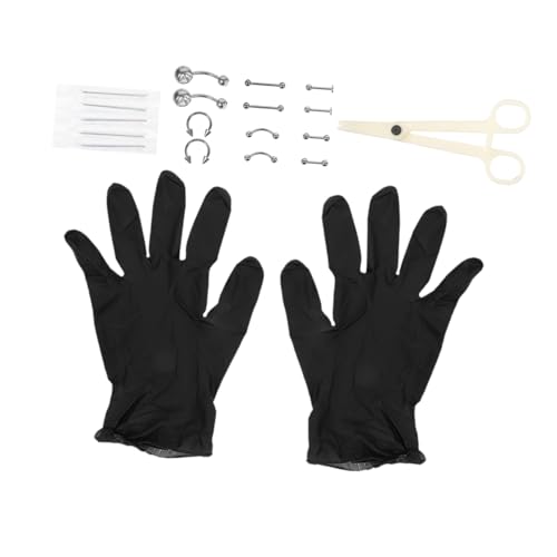 IWOWHERO Edelstahl Nasenpiercing Teilig Hautfreundlich Piercing Schmuck für Damen und Herren mit Body Piercing Zubehör für Anfänger und Profis von IWOWHERO