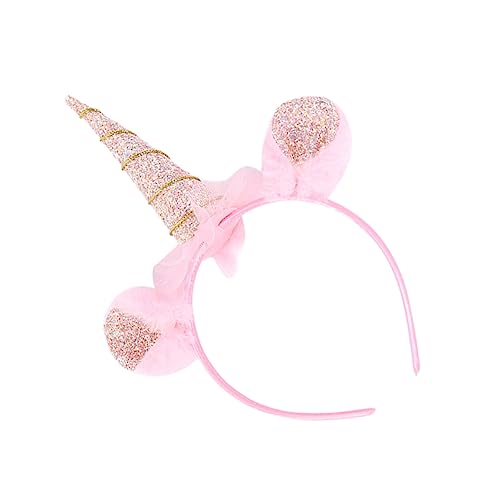 IWOWHERO Einhorn Haarreif für Mädchen Glitzerndes Stirnband mit Cosplay Design Party Kopfschmuck Universalgröße Geburtstagszubehör für Kinderfest und Kostümierung von IWOWHERO