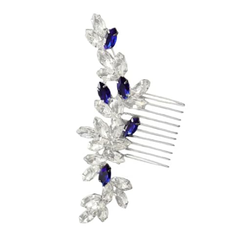IWOWHERO Eleganter Blauer Strass Haarkamm für Damen Funkelnder Hochzeitsschmuck Sicherer Sitz Seitlicher Haarschmuck für Braut und Brautjungfern Geeignet für Hochzeiten Abschlussball und von IWOWHERO