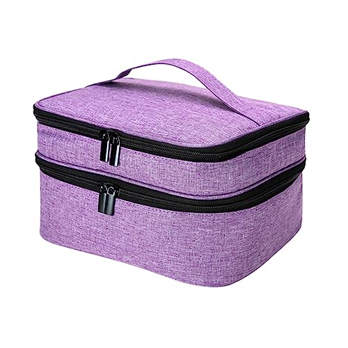 IWOWHERO Essential Oils Tragetasche Für Nagellack Doppelschicht Nagellack Organizer Mit Fächern Handgefertigte Aufbewahrungstasche Für Öle Und Nagelbedarf Für Reisen von IWOWHERO