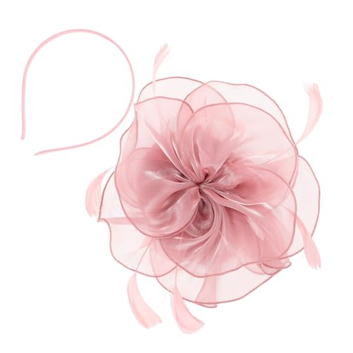 IWOWHERO Fascinator Hut Damen Mit Blume Und Netz Vintage Kopfschmuck Für Teeparty Und Cosplay Retro Haarclip Bequeme Und Langlebige Kopfbedeckung Zartem von IWOWHERO