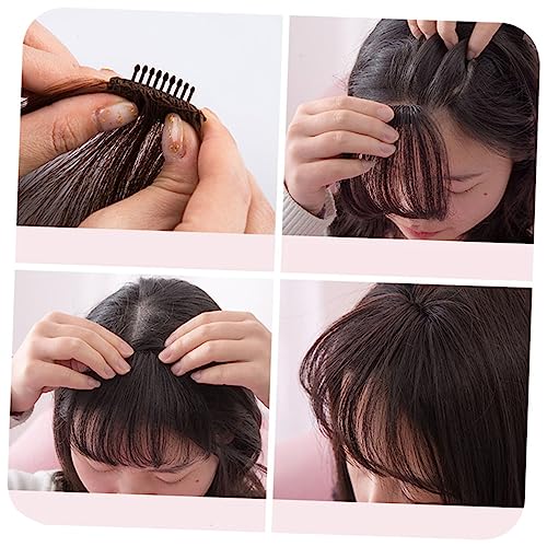 IWOWHERO Frontpony Clip Air-fringe Haarteil Zubehör Haarverlängerungen Für Frauen Mädchen Hellbraun von IWOWHERO