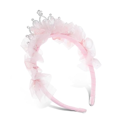 IWOWHERO Geburtstagskrone Stirnband aus Leichtem Mesh mit Strass Perlen Bequeme Prinzessin Tiara für Partydekoration und Festliche Anlässe Einfach zu Tragen Modisches Mädchen Accessoire von IWOWHERO