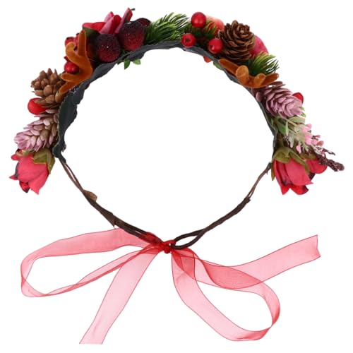 IWOWHERO Geweih Stirnband Beeren Stirnband Kinder Haar Accessoires Mädchen Stirnband Urlaub Partygeschenke Zarter Haarreifen Haarnadel Kreatives Haarband Für Party Roter von IWOWHERO