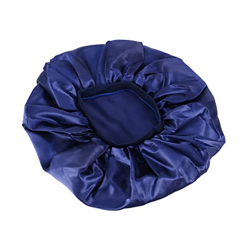 IWOWHERO Groß Kappe Mütze Frauen Lüfter Hauben Mütze Mit Satinfutter Duschhaube Für Männer Band Seidenhaube Khaki Mützen Griff Perücke Stirnbänder Gehäkelte Mütze Sonne Seidenmütze Blue von IWOWHERO