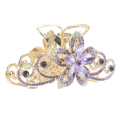 IWOWHERO Große Haarklammer aus Langlebiger Legierung mit Funkelnden Strasssteinen Blumendesign Rutschfester Haarclip für Frauen und Mädchen Eleganter Haarschmuck für Alltag und Hochzeit von IWOWHERO