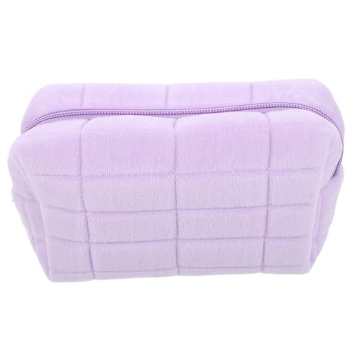 IWOWHERO Große Kosmetiktasche aus weichem Plüsch multifunktional tragbar mit hoher Kapazität für Reise und Alltag weicher Makeup Organizer in Violett langlebig und modisch von IWOWHERO