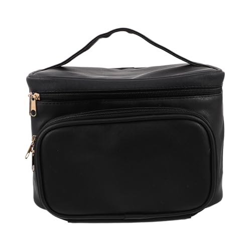 IWOWHERO Große wasserdichte Damen Make-up Tasche PU für Reisen mit Geräumigem Innenraum Trennwänden und Sicherem Reißverschluss Tragbarer Kosmetik-Organizer für Kosmetik Pinsel und Schmuck von IWOWHERO
