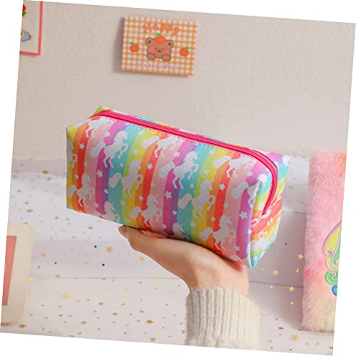 IWOWHERO Großes Einhorn Federmäppchen mit Cartoon Motiv Bunte Stifte Aufbewahrungstasche für Großes Kapazitäts Schreibwaren Organizer für Schule Outdoor und Kunstbedarf von IWOWHERO