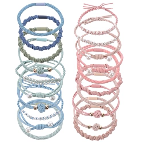 IWOWHERO Haarschmuck Für Damen Haargummis Für Damenhaare Haarring Haargummis Für Frauen Mit Dünnem Haar Gummibänder Haarschmuck Für Mädchen Haarmanschetten Pferdeschwanz Armband Nylon von IWOWHERO