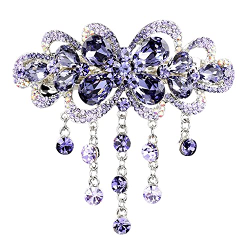 IWOWHERO Haarklammer Mit Strass Für Mädchen Automatische Frühlings-haarspange in Violett Geeignet Für Dickes Und Dünnes Haar Haar-accessoire Für Jedes Outfit Und Jede Frisur von IWOWHERO