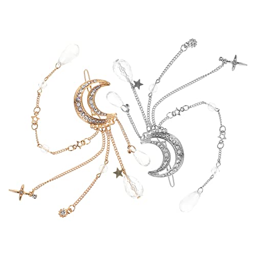 IWOWHERO 2stücke Haaraccessoires Hängende Mond Haarnadeln Dekorative Frauen Haarschmuck Zubehör Mit Feiner Verarbeitu von IWOWHERO