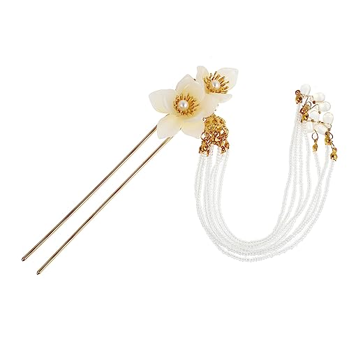 IWOWHERO Tassel Haarstab Aus Antikem Design Chinesische Haarnadel Mit Blumenmotiv Eleganter Haarschmuck Für Damen Vintage Haaraccessoire Für Besondere Anlässe von IWOWHERO