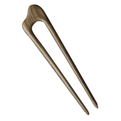 IWOWHERO Haarnadel aus grünem Sandelholz französische haarnadeln elegant Form U-förmige Haarnadeln groß Haarstäbchen für langes Haar U-förmiger Haarstab Haarstock Accessoire-Mädchen von IWOWHERO