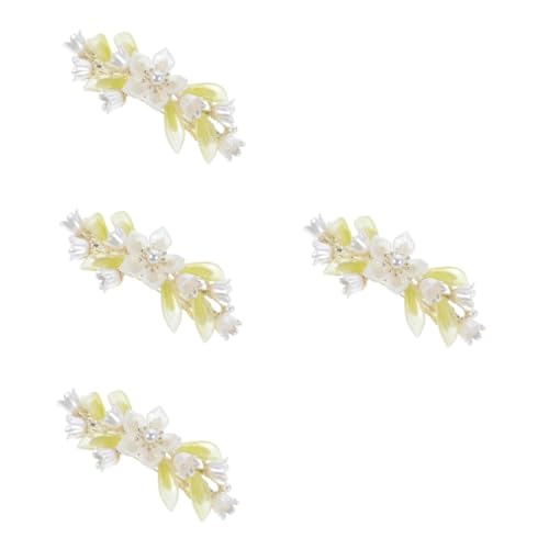 IWOWHERO Haarschmuck Frauen 4 Stück Frühling Haarspange Vintage Haarspangen Sommer Haarschmuck Temperament Haarspange Styling Haarspangen Haarspange Haarspangen Haarspange Metall Blumen Brosche Stoff von IWOWHERO