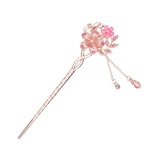 IWOWHERO Haarstäbchen Für Haarmetall Chignon-nadeln Für Damen Haarspangen Aus Metall Für Damen Hochzeit Haarnadel Haarstäbchen Aus Legierung Hair Stick Strasssteine Zwillingsblumen Fräulein von IWOWHERO