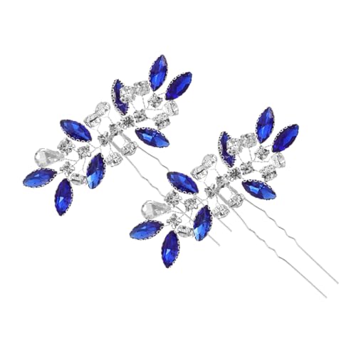 IWOWHERO Handgefertigte Blaue Strass U Förmige Haarnadeln Metall Hochzeits Haarschmuck Damen Braut Kopfschmuck für Party Ball Prom von IWOWHERO