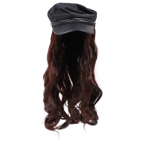 IWOWHERO Langer Lockiger Perückenhut Aus Braunem Material Elegante Mütze Für Damen Für Herbst Und Winter Mit Warmem Und Stilvollem Design Für Besondere Anlässe Oder Täglichen von IWOWHERO