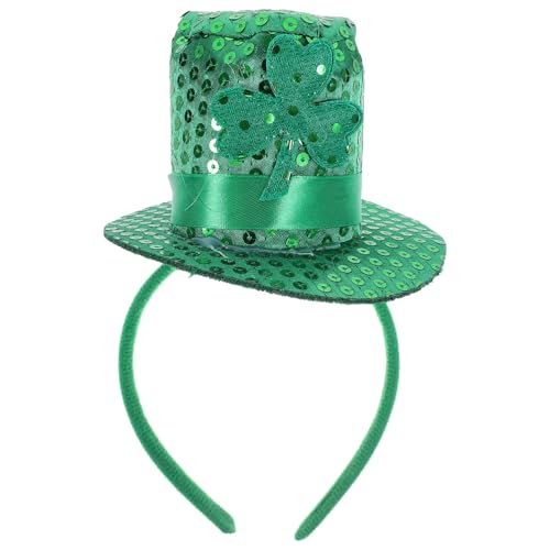 Irisches Stirnband St. Patricks Day Stirnband Damen gastgeschenke zum st. patricks day Shamrock Kopfschmuck Irischer Festival Kopfschmuck Mini Zylinder Partybedarf Yingschi Vlies von IWOWHERO