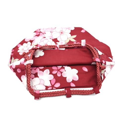 IWOWHERO Tragbare Tasche Mit Kordelzug Schminkkoffer Drawstring Key Bag Japanische Geldbörse Kimono Schmuckbeutel Reise-Kosmetiktasche Reisetasche Reisen Rot Makeup Tasche Japanischer Stil von IWOWHERO