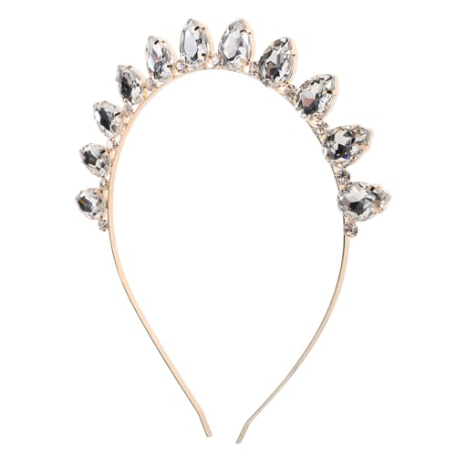 IWOWHERO Kristall Stirnband Strass-stirnbänder Strass-stirnband Haarschmuck Für Damen Funkelnde Perlen-haarreifen Party-stirnband Haarband Aus Kristall Weiß Strasssteine Kamm Kleine Mädchen von IWOWHERO